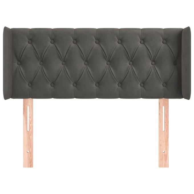 vidaXL - Hoofdbord - met - randen - 103x16x78/88 - cm - fluweel - donkergrijs