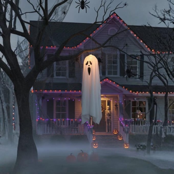 Grote Halloween Spook Decoratie Hangend Lampion Verlicht 85 cm