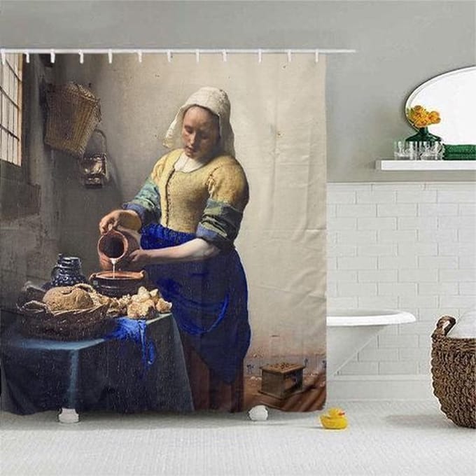 ATTREZZO® Douchegordijn Melkmeisje - 180x180 cm