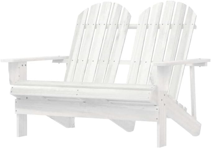 Adirondack Tuinstoel - Dubbele Stoel - Buiten Ontspannen - Massief Dennenhout - 1195 cm breed - Wit