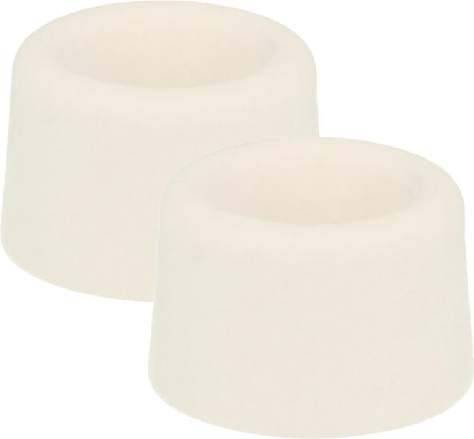AMIG Deurstopper/deurbuffer - 4x - D23mm - inclusief schroeven - rubber - wit