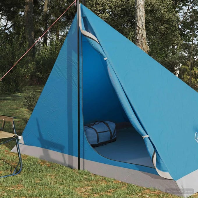 vidaXL - Backpacking - Tent - 4-persoons - Blauw - 185T - Polyester - met - PU - Coating