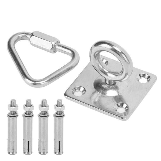 Hangbeugel Hangmat Montageset met Vierkante Bevestigingshaak Driehoekige Moer Gesp Expansieschroef white
