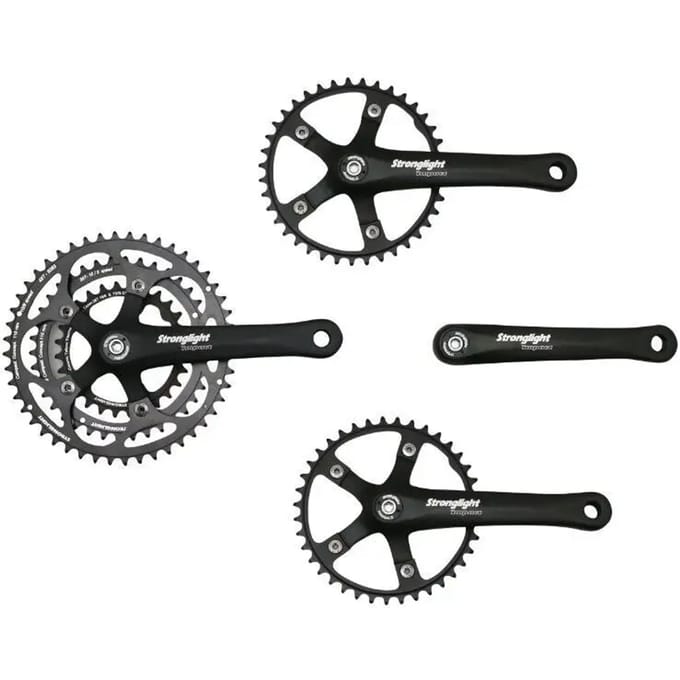 Crankstel voor + achter Stronglight Impact Tandem 9-10V. 170 mm 48-38-28