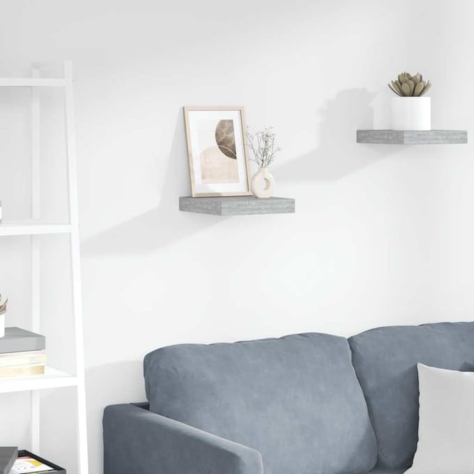 vidaXL - Wandschap - zwevend - 23x23,5x3,8 - cm - MDF - betongrijs
