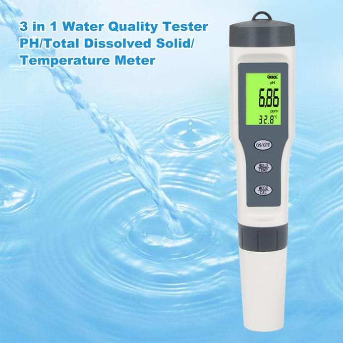 Digitale PH-meter met ATC 3-in-1 waterkwaliteitstester PH/temperatuurmeter totaal opgeloste vaste stoffen tester