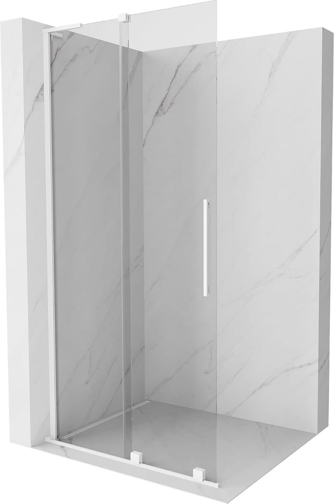 Mexen Velar L schuifbare inloopdouchewand 110 x 200 , transparant 8 mm, wit - 871-110-003-03-20
