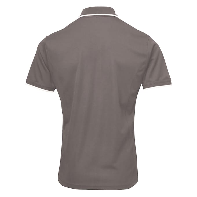 Premier Herencontrast Coolchecker Polo Shirt (Donkergrijs/zilver)