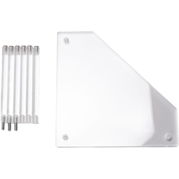 Acryl Hoek Bijzettafel Klein 3-laags Driehoekige Bijzettafel voor Woonkamer Slaapkamer Studiekamer white