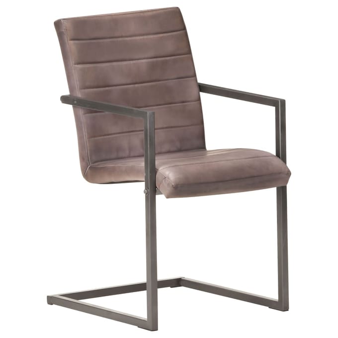 vidaXL - Eetkamerstoelen - 2 - st - echt - leer - bruin