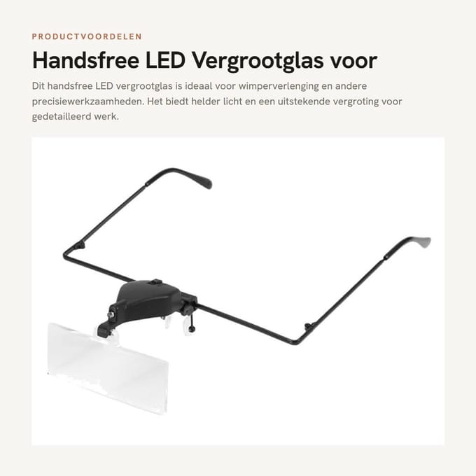 Dailygoods - Handsfree LED Vergrootglas voor Wimperverlenging en Inspectie