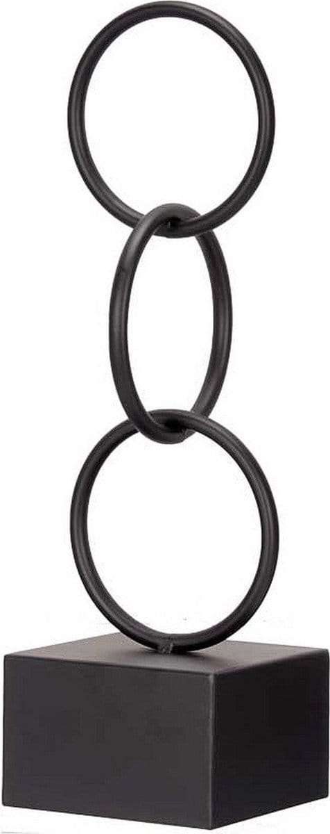Decoratieve figuren Ringen Zwart Metaal (12,5 x 40,5 x 12,5 cm)