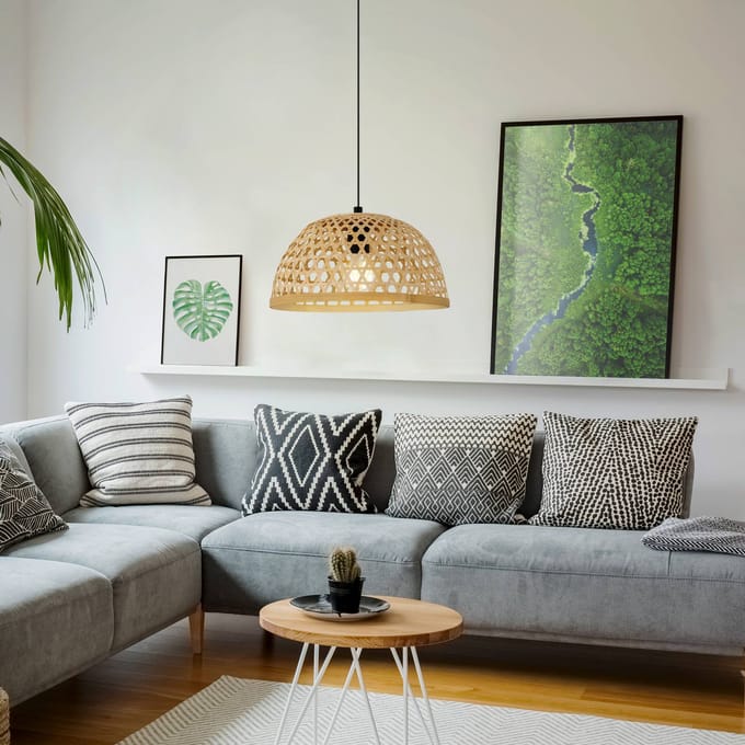 EGLO Claverdon Hanglamp - 1 lichts - Ø37 cm - E27 - Zwart/Bruin