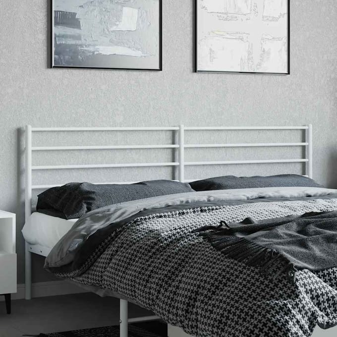 vidaXL - Vervangend - hoofdbord - metaal - wit - 200 - cm