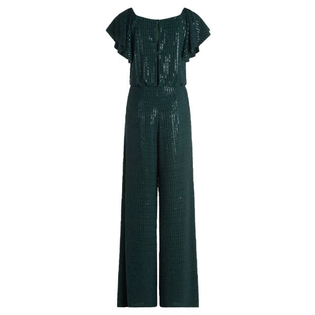 Glanzende jumpsuit met V-hals