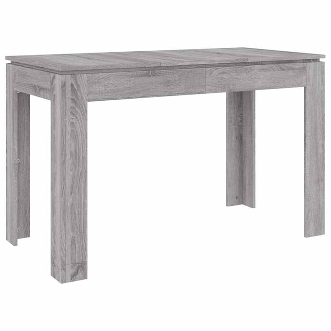 vidaXL - Eettafel - 120x60x76 - cm - bewerkt - hout - grijs - sonoma - eikenkleurig