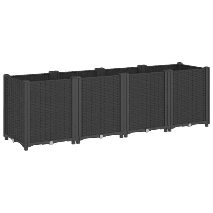 vidaXL - Plantenbak - 160x40x53 - cm - polypropeen - zwart
