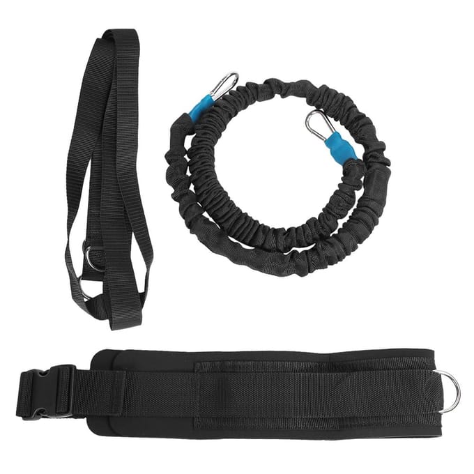 Multifunctionele Weerstandstrainer Acceleratie Snelheidskoord Touwset voor Sport Kracht Hardlooptraining (4-ring kruis black