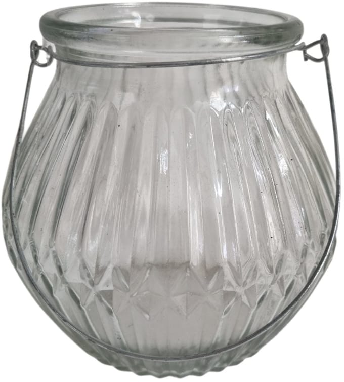 Glazen sfeerlicht of vaasje D14cm. H14cm.