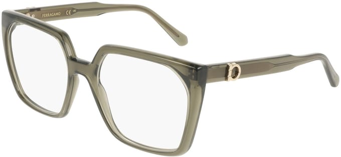 Ferragamo SF3042E Transparent khaki 55/18/145 WOMAN Brilmonturen