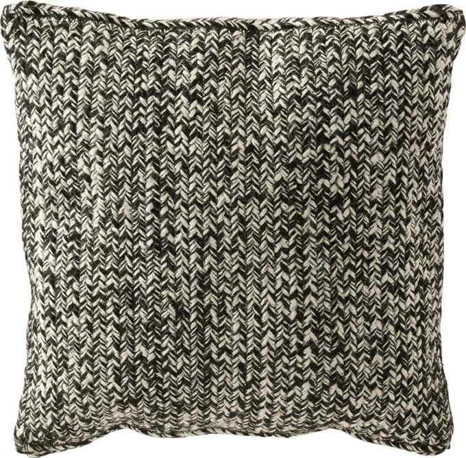 J-Line kussen Miami - polyester - zwart/wit