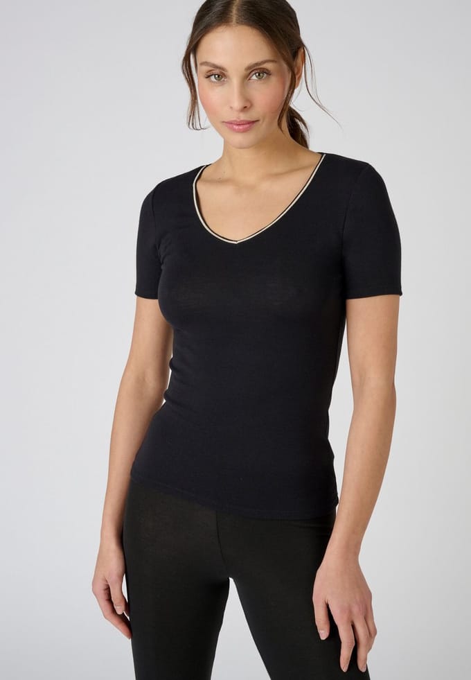 Damart - T-shirt met korte mouwen Thermolactyl Sensitive - Dames - Zwart - 38-40 (S)