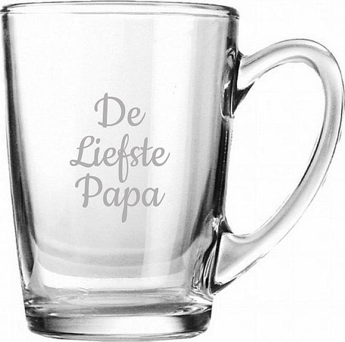 Gegraveerde Theeglas 32cl De Liefste Papa