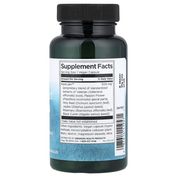 Swanson, Diepe ontspanning en stressverlichting, 60 vegetarische capsules