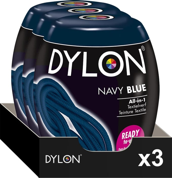 3x Dylon Textielverf Navy Blue 350 gr