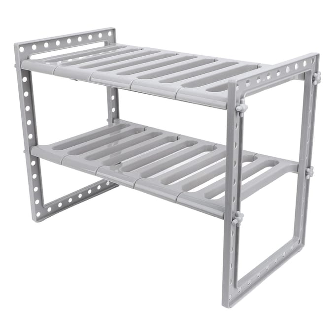 Onder Wastafel Organizer 2 Niveaus Multifunctioneel Uittrekbaar Grote Capaciteit Onder Aanrecht Opbergruimte wit
