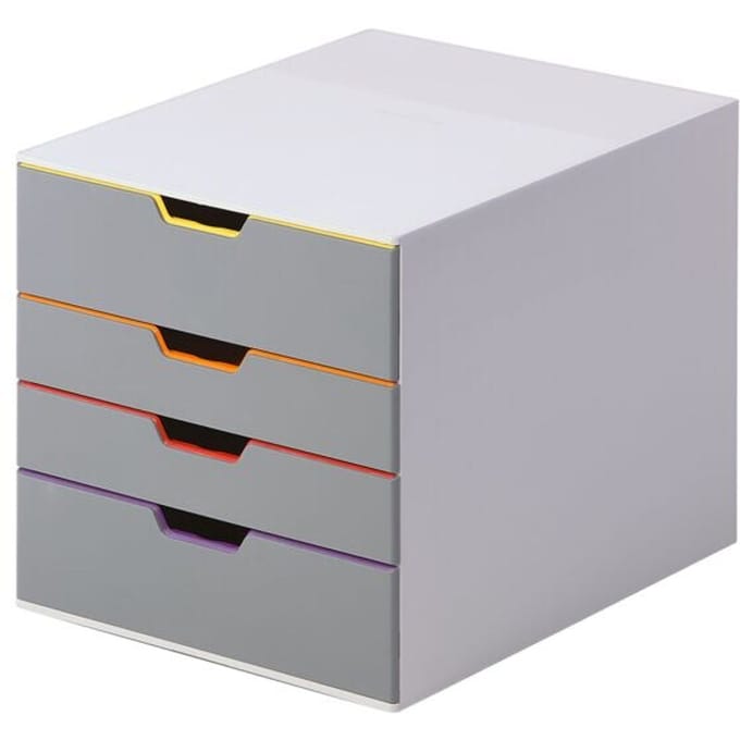 Durable VARICOLOR® 4 760427 Ladebox Grijs DIN A4, DIN C4, Folio, Letter Aantal lades: 4