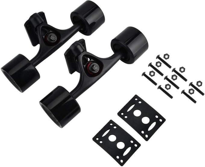 Complete Skateboard Truck Set met Wielen, Lagers en Hardware - Longboard Accessoires