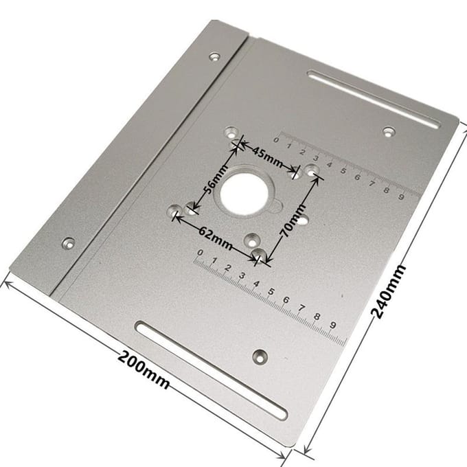 Set van 3 freestafelinzetplaten aluminiumlegering houtfrees flipboard-trimmachine 3PCS goud