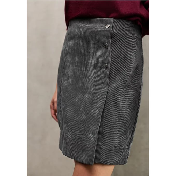 Corduroy rok in wikkel-look