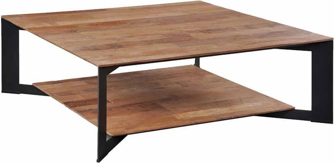 Tower Living Salontafel Pandora - Vierkant Bruin Hout - 100x100x35cm