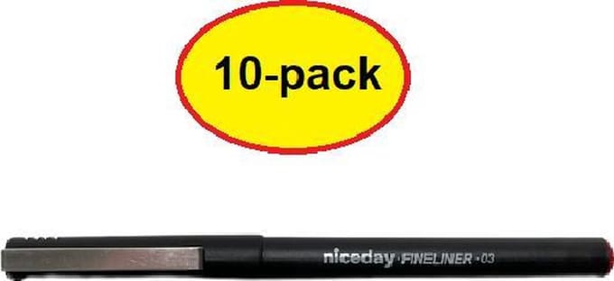 Niceday - Fineliner Nylon Rood - 0,3 mm