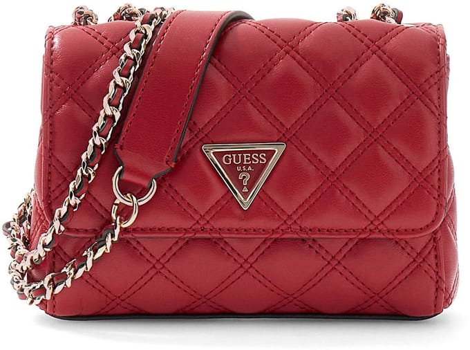 GUESS schoudertas Giully II Mini Compound Convertible Flap Bag Dark Cherry donkerrood