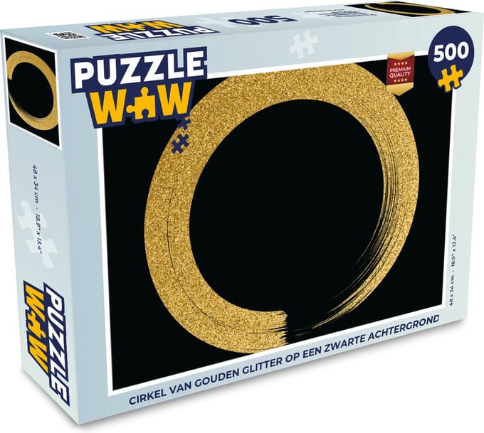 Puzzel Cirkel van gouden glitter op een zwarte achtergrond - Legpuzzel - Puzzel 500 stukjes