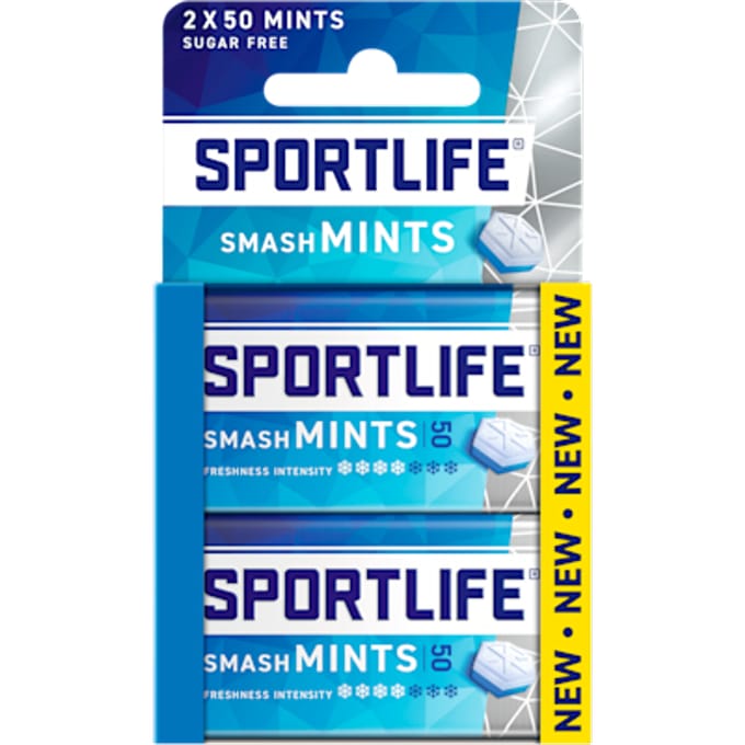 Sportlife - Suikervrije Smashmint Mint Gum - 2 stuks