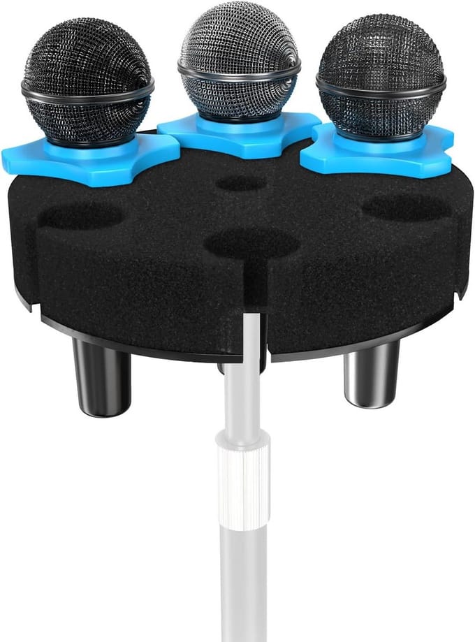 Multi Microfoonhouder voor Microfoonstandaard - Circulaire Microfoon Opslag Organizer voor Handheld Dynamische Microfoons