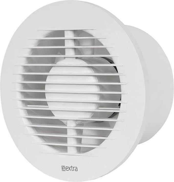 Badkamerventilator 125 mm rond WIT met timer en vochtsensor EA125HT
