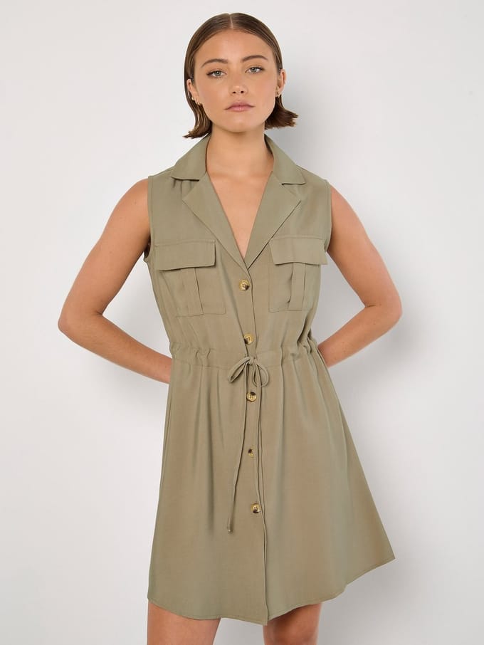 Utility Shirt Mini Dress