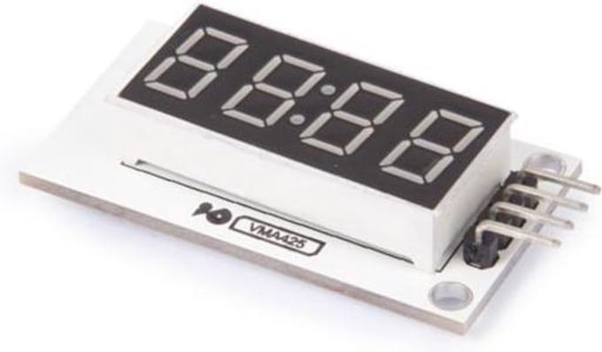 Whadda Display 4-digit Met Driver 3.3/5v Dio Clk Wit/zwart