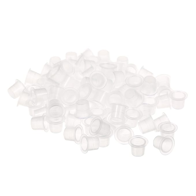100 stuks Tatt oo Inktbeker Plastic Wegwerp Microblading Tat te Inktbekers Permanente Make-up Pigment