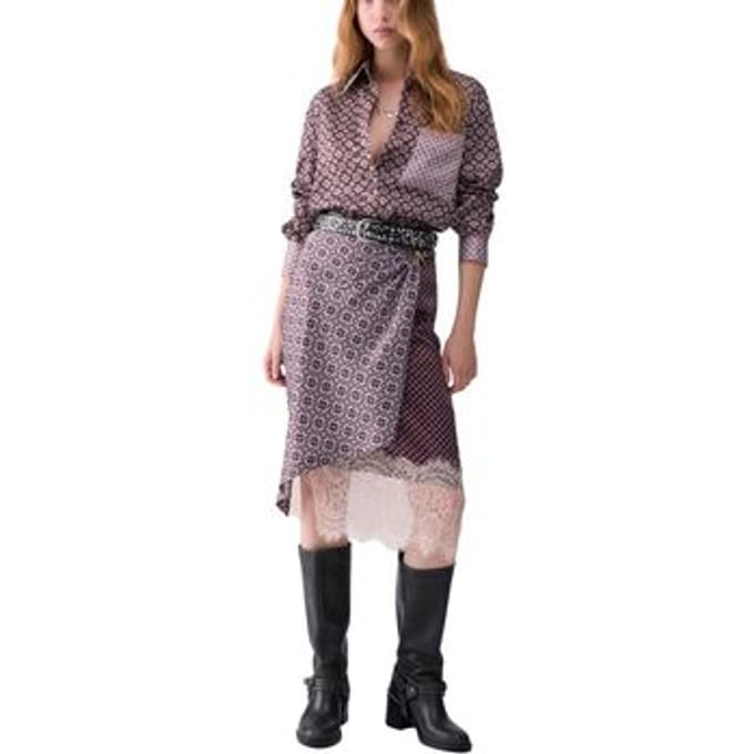 Midirok met kant model 'LONGUETTE'