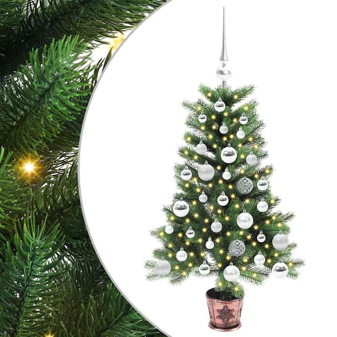 vidaXL - Kerstboom - met - 150 - LED - met - standaard - Groen - 90 - cm - PE