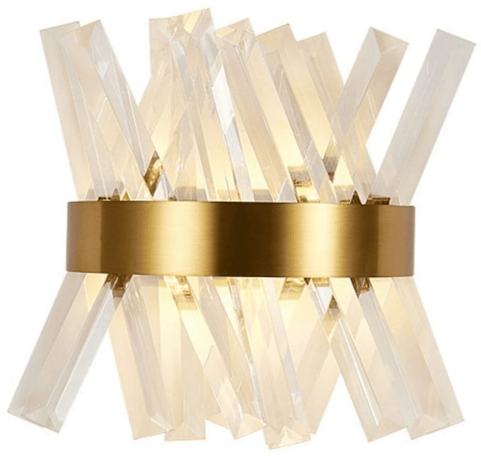 Kosilum - Ivanna - Wandlamp - Goud/Messing - Metaal en kristal