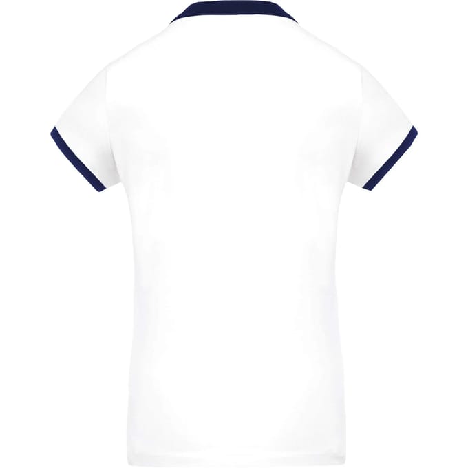 Damessportpolo 'Proact' met korte mouwen White/Navy - M