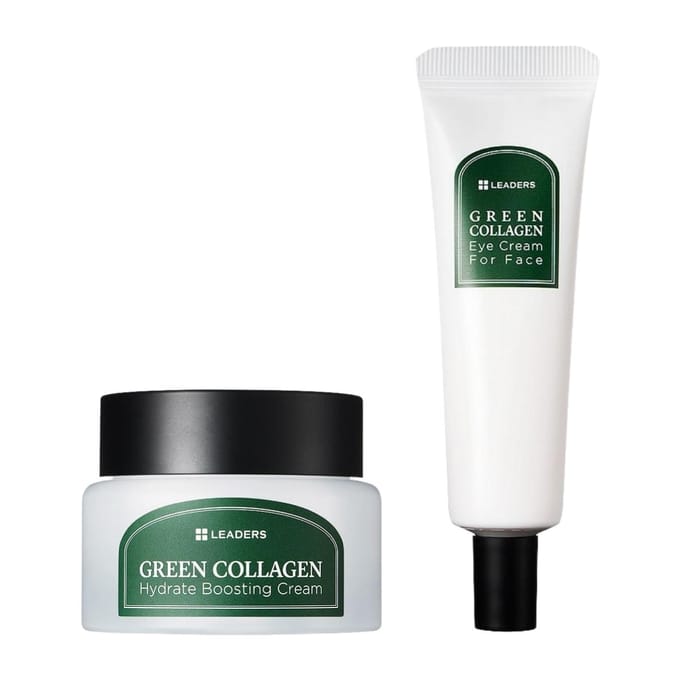 LEADERS Groene Collageen Crème & Oogcrème Set Verstevigend Voedend (50 ml + 30 ml)