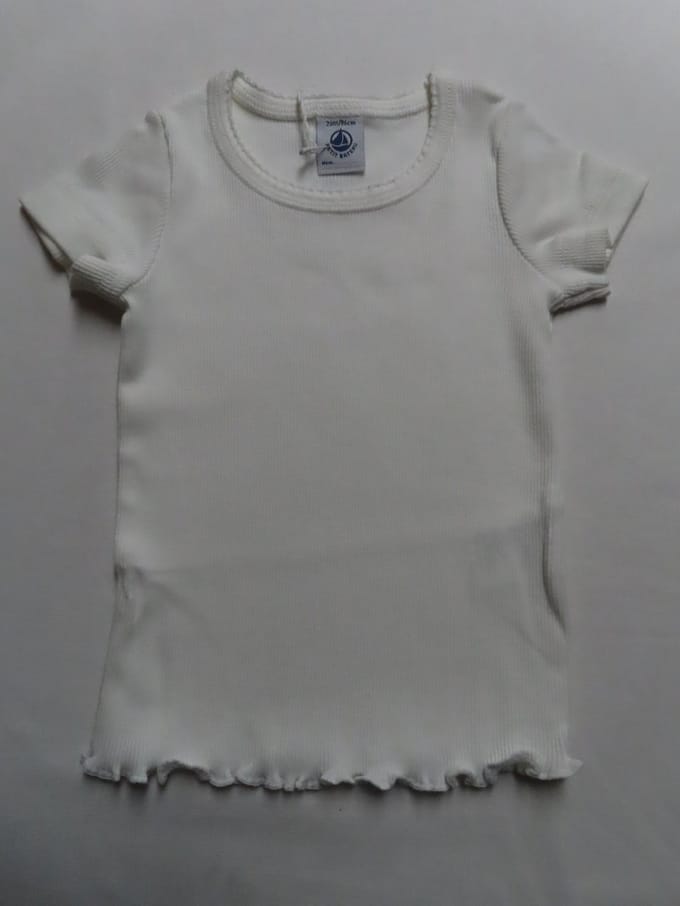 Petit Bateau - T shirt - Wit - Meisje - 2 jaar 86